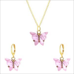 Acrylic Butterfly Hoop Huggie Earrings Stainless Steel Dangle Statement Jewelry